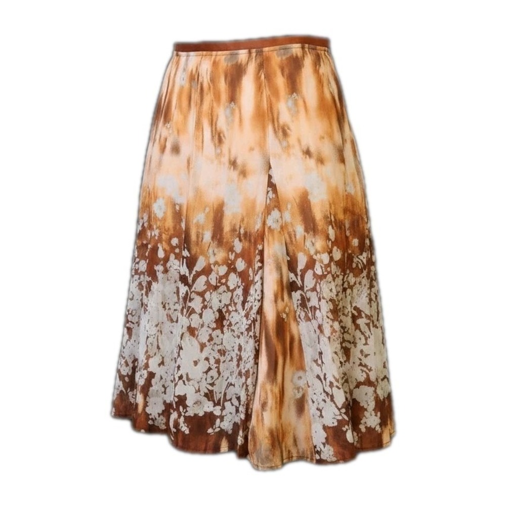 NWT WORTHINGTON Skirt Chiffon Size 16W Knee Length A-line Orange Lined